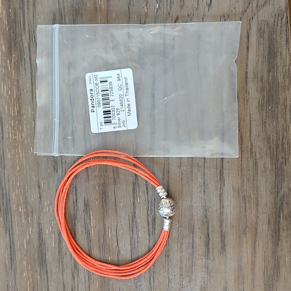 Pandora 7 Inches Leather Red Bracelet